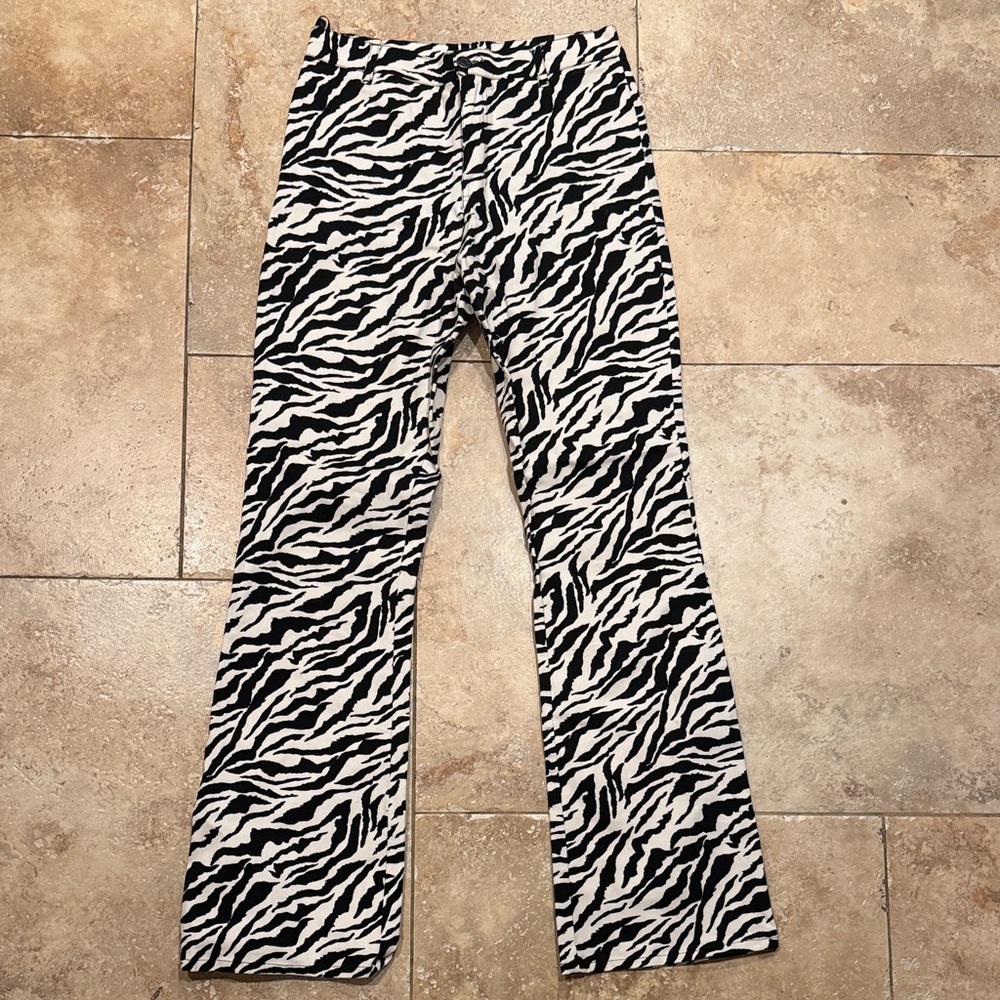 Motel Rocks Zebra Print Flared Pants - Size Small